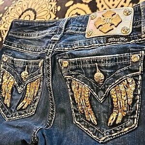 Miss Me Women's Skinny Jeans with Gold Embellishments